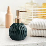 Maxbell Ceramic Soap Dispenser Reusable Elegent for Home Hotel Supply Shower Shampoo Green