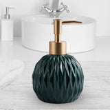 Maxbell Ceramic Soap Dispenser Reusable Elegent for Home Hotel Supply Shower Shampoo Green