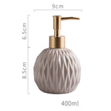 Maxbell Ceramic Soap Dispenser Reusable Elegent for Home Hotel Supply Shower Shampoo Beige