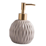 Maxbell Ceramic Soap Dispenser Reusable Elegent for Home Hotel Supply Shower Shampoo Beige