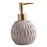 Maxbell Ceramic Soap Dispenser Reusable Elegent for Home Hotel Supply Shower Shampoo Beige