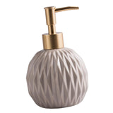 Maxbell Ceramic Soap Dispenser Reusable Elegent for Home Hotel Supply Shower Shampoo Beige