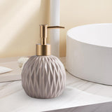 Maxbell Ceramic Soap Dispenser Reusable Elegent for Home Hotel Supply Shower Shampoo Beige