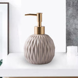 Maxbell Ceramic Soap Dispenser Reusable Elegent for Home Hotel Supply Shower Shampoo Beige