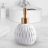 Maxbell Ceramic Soap Dispenser Reusable Elegent for Home Hotel Supply Shower Shampoo White