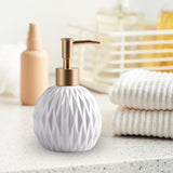 Maxbell Ceramic Soap Dispenser Reusable Elegent for Home Hotel Supply Shower Shampoo White