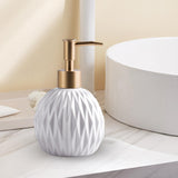 Maxbell Ceramic Soap Dispenser Reusable Elegent for Home Hotel Supply Shower Shampoo White