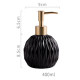 Maxbell Ceramic Soap Dispenser Reusable Elegent for Home Hotel Supply Shower Shampoo Black