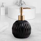 Maxbell Ceramic Soap Dispenser Reusable Elegent for Home Hotel Supply Shower Shampoo Black