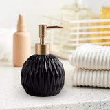 Maxbell Ceramic Soap Dispenser Reusable Elegent for Home Hotel Supply Shower Shampoo Black