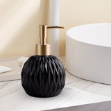 Maxbell Ceramic Soap Dispenser Reusable Elegent for Home Hotel Supply Shower Shampoo Black