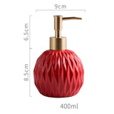 Maxbell Ceramic Soap Dispenser Reusable Elegent for Home Hotel Supply Shower Shampoo Red