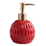 Maxbell Ceramic Soap Dispenser Reusable Elegent for Home Hotel Supply Shower Shampoo Red