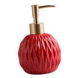 Maxbell Ceramic Soap Dispenser Reusable Elegent for Home Hotel Supply Shower Shampoo Red