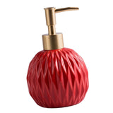 Maxbell Ceramic Soap Dispenser Reusable Elegent for Home Hotel Supply Shower Shampoo Red