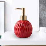 Maxbell Ceramic Soap Dispenser Reusable Elegent for Home Hotel Supply Shower Shampoo Red