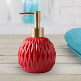 Maxbell Ceramic Soap Dispenser Reusable Elegent for Home Hotel Supply Shower Shampoo Red