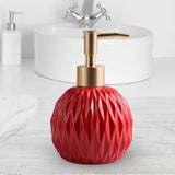 Maxbell Ceramic Soap Dispenser Reusable Elegent for Home Hotel Supply Shower Shampoo Red