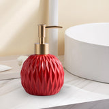 Maxbell Ceramic Soap Dispenser Reusable Elegent for Home Hotel Supply Shower Shampoo Red