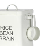 Maxbell Flour Storage Bucket and Measuring Scoop Rice Bucket for beans Cereal White