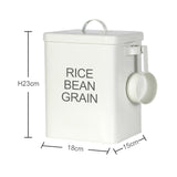 Maxbell Flour Storage Bucket and Measuring Scoop Rice Bucket for beans Cereal White