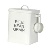 Maxbell Flour Storage Bucket and Measuring Scoop Rice Bucket for beans Cereal White