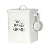 Maxbell Flour Storage Bucket and Measuring Scoop Rice Bucket for beans Cereal White