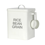 Maxbell Flour Storage Bucket and Measuring Scoop Rice Bucket for beans Cereal White