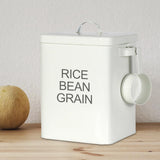 Maxbell Flour Storage Bucket and Measuring Scoop Rice Bucket for beans Cereal White