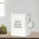 Maxbell Flour Storage Bucket and Measuring Scoop Rice Bucket for beans Cereal White