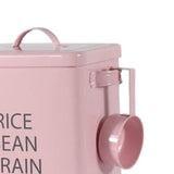 Maxbell Flour Storage Bucket and Measuring Scoop Rice Bucket for beans Cereal Pink
