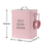 Maxbell Flour Storage Bucket and Measuring Scoop Rice Bucket for beans Cereal Pink