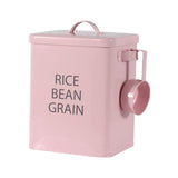 Maxbell Flour Storage Bucket and Measuring Scoop Rice Bucket for beans Cereal Pink
