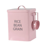 Maxbell Flour Storage Bucket and Measuring Scoop Rice Bucket for beans Cereal Pink