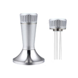Maxbell Professional Espresso Tamper Calibrated Pressure Accessory Refined Handle silver