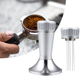 Maxbell Professional Espresso Tamper Calibrated Pressure Accessory Refined Handle silver