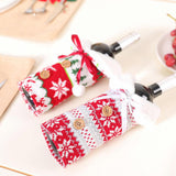 Maxbell Flannel Christmas Wine Sleeve Christmas Wine Bags for Dinner Home Ornaments Snowflake