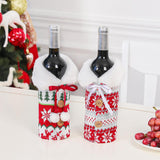 Maxbell Flannel Christmas Wine Sleeve Christmas Wine Bags for Dinner Home Ornaments Snowflake
