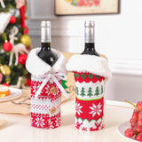 Maxbell Flannel Christmas Wine Sleeve Christmas Wine Bags for Dinner Home Ornaments Snowflake