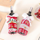 Maxbell Flannel Christmas Wine Sleeve Christmas Wine Bags for Dinner Home Ornaments Snowflake