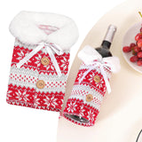 Maxbell Flannel Christmas Wine Sleeve Christmas Wine Bags for Dinner Home Ornaments Snowflake