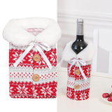 Maxbell Flannel Christmas Wine Sleeve Christmas Wine Bags for Dinner Home Ornaments Snowflake