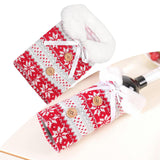 Maxbell Flannel Christmas Wine Sleeve Christmas Wine Bags for Dinner Home Ornaments Snowflake