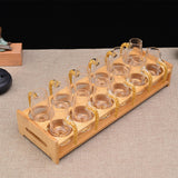 Maxbell Wood Shot Glass Holder Drink Cup Storage Holder for Home Party 12 Large Hole