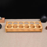 Maxbell Wood Shot Glass Holder Drink Cup Storage Holder for Home Party 12 Large Hole