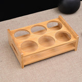 Maxbell Wood Shot Glass Holder Drink Cup Storage Holder for Home Party 6 Hole