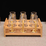 Maxbell Wood Shot Glass Holder Drink Cup Storage Holder for Home Party 6 Hole