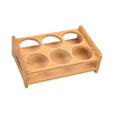 Maxbell Wood Shot Glass Holder Drink Cup Storage Holder for Home Party 6 Hole