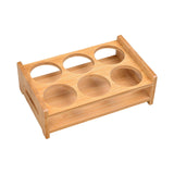 Maxbell Wood Shot Glass Holder Drink Cup Storage Holder for Home Party 6 Hole
