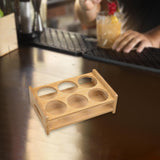 Maxbell Wood Shot Glass Holder Drink Cup Storage Holder for Home Party 6 Hole